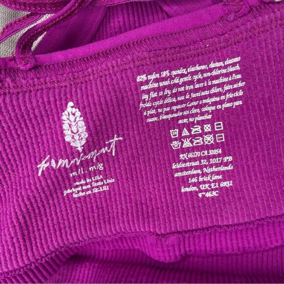 Free People Movement Happiness Runs Strappy Back Crop M/L Raspberry Sherbert FP - Picture 5 of 5